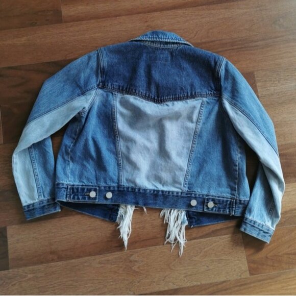 Blank NYC distressed fringe festival denim jacket - Picture 2 of 5